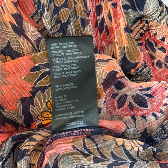 Anthropologie Orange and Gray Long Sleeve Sheer Dress - Picture 12 of 16